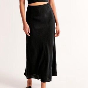 Abercrombie & fitch black slip skirt satin